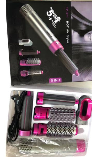 5-in-1 Multistyler & Negative Ionic Electric Air Wrap | Detachable Brush Head Set